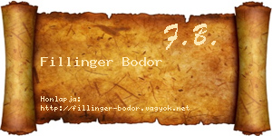 Fillinger Bodor névjegykártya